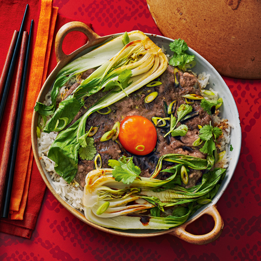 Chinese Claypot Rice with Beef