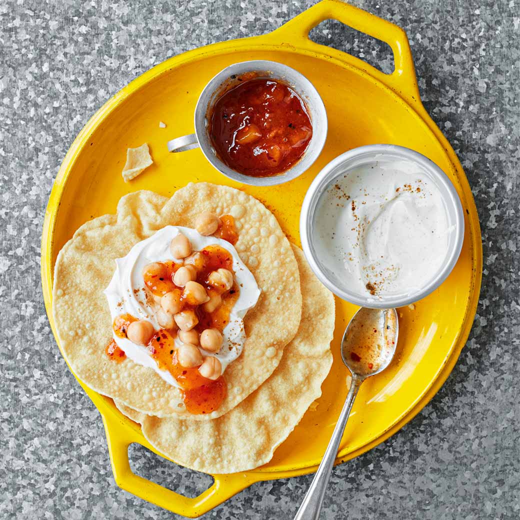 Chickpea and Cumin Yogurt Poppadoms