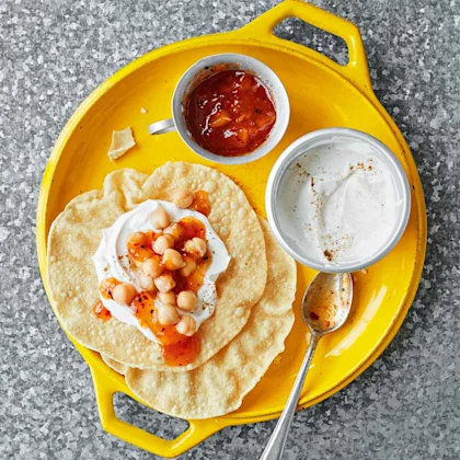 Chickpea and Cumin Yogurt Poppadoms