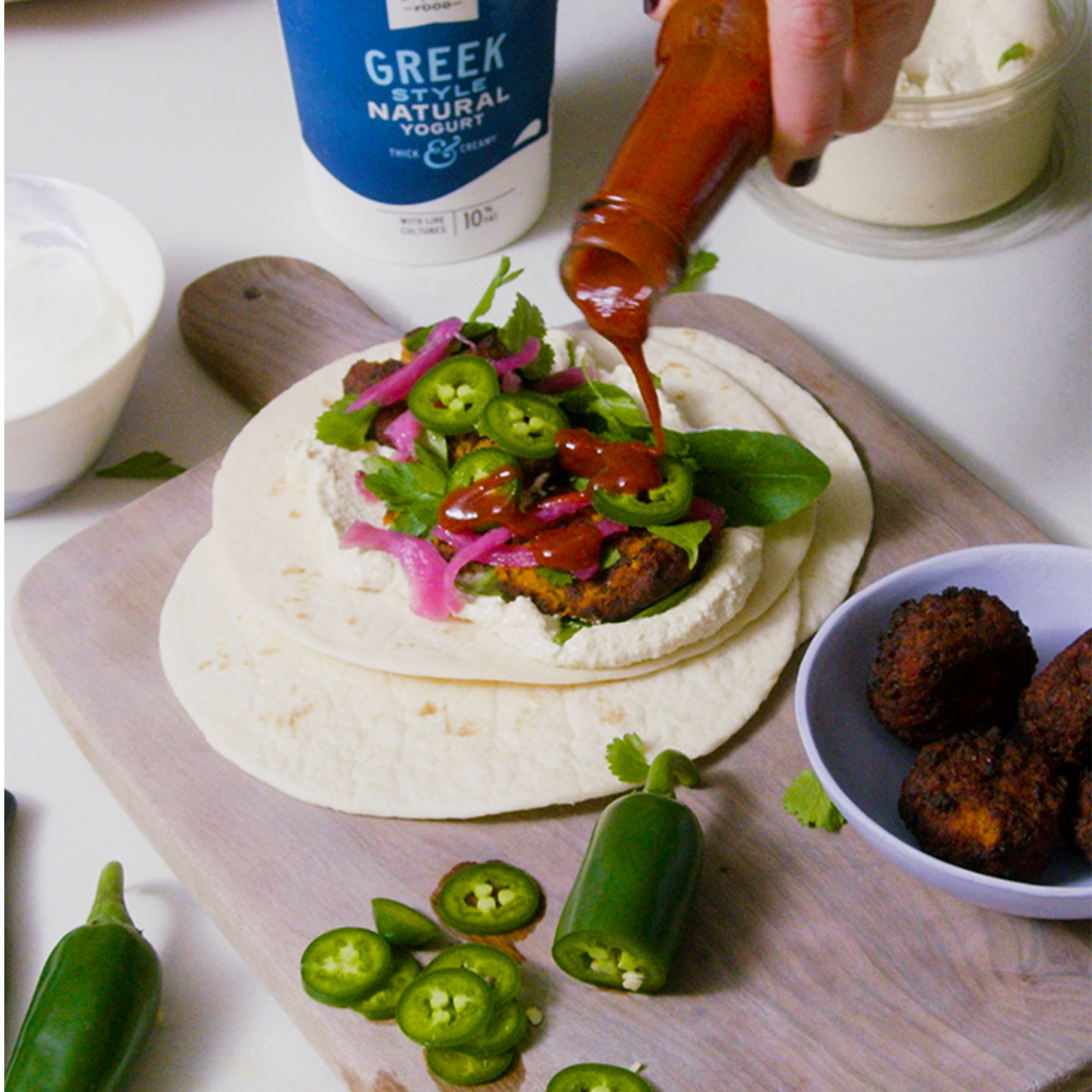 Smashed Falafel Tacos