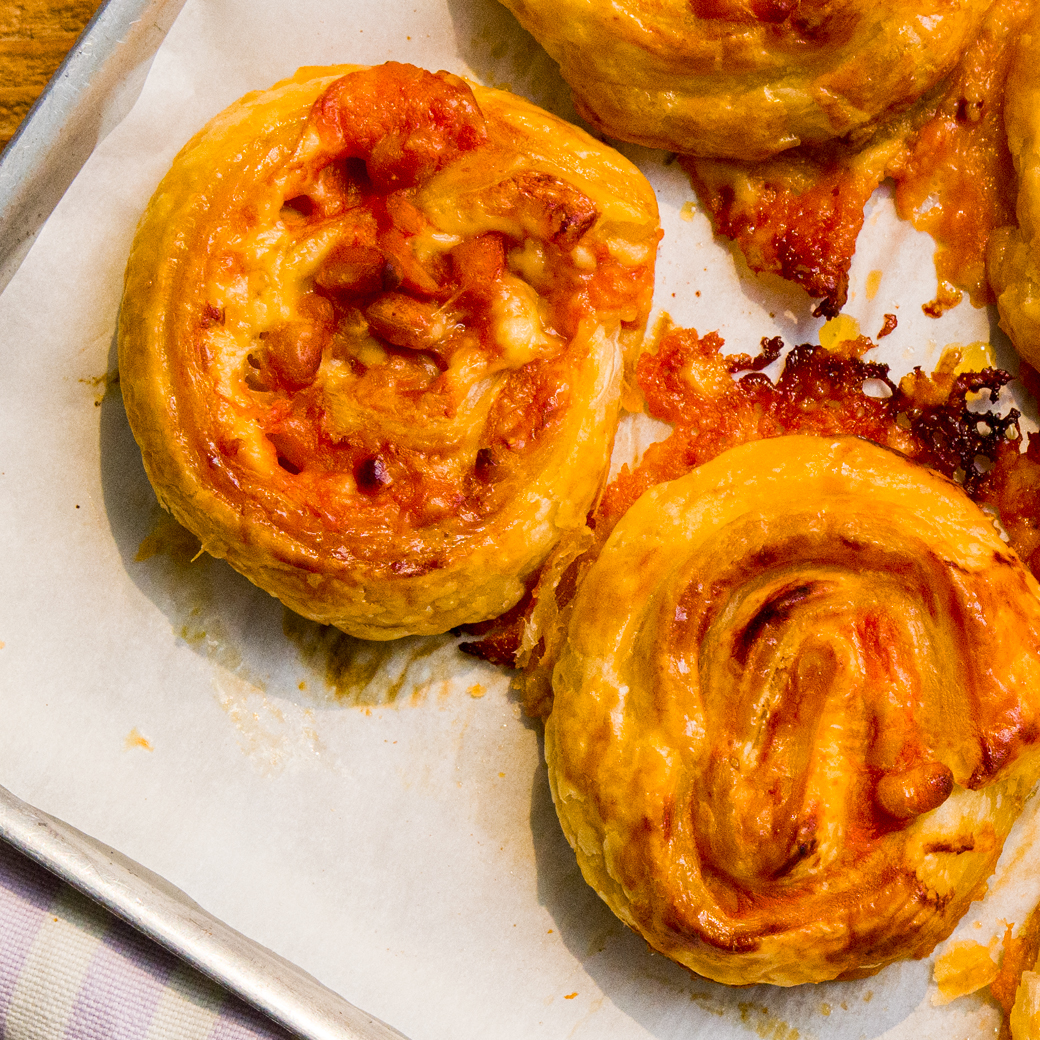 Cheesy Bean Pinwheels