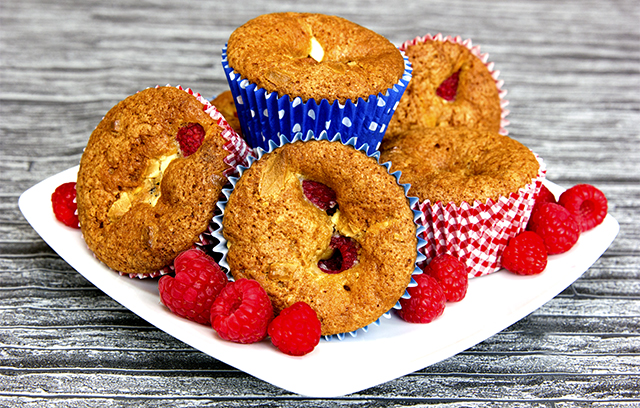 Blondie Brownies with Raspberries