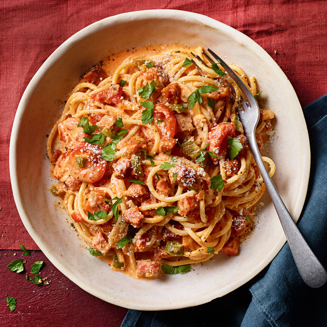 Chorizo and Jalapeño Spaghetti