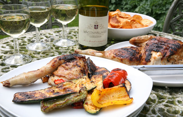 Spatchcock Chicken with Grilled Vegetables