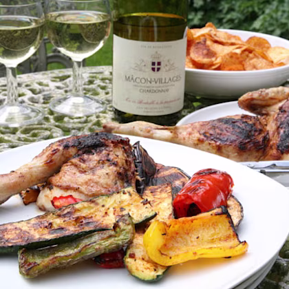 Spatchcock Chicken with Grilled Vegetables