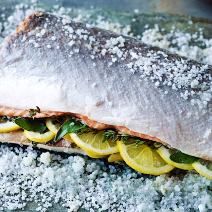 Baked Salmon with a Salt Crust