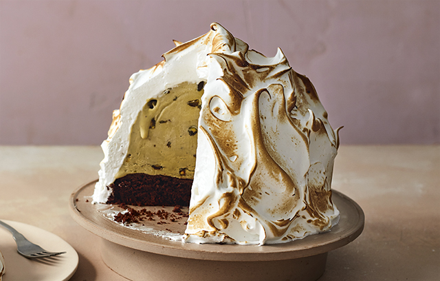 Chocolate and Pistachio ‘Baked’ Alaska