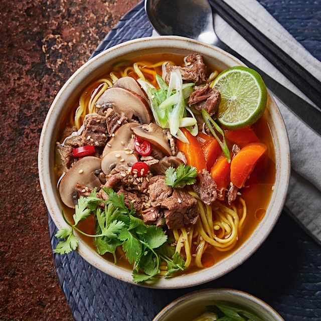 Beef Shin Broth with Ginger, Chilli and Noodles
