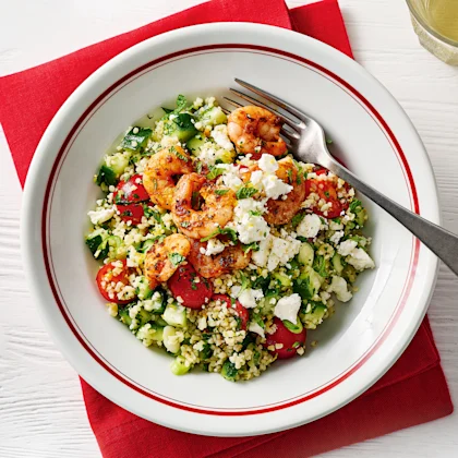 Tabbouleh-Style Salad with Prawns and Feta