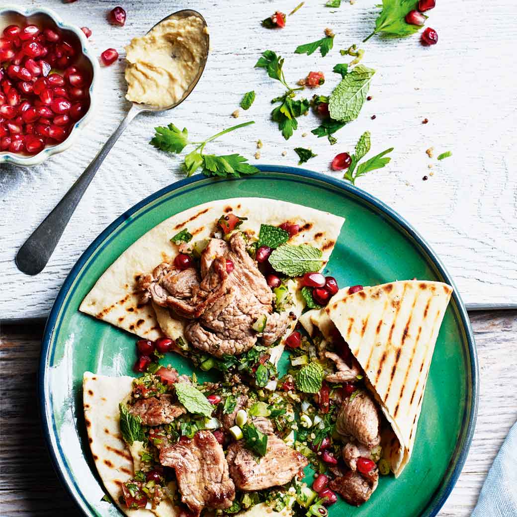 Lebanese Pork and Pomegranate Flatbreads