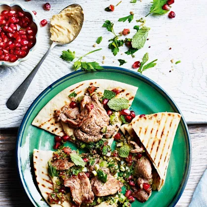 Lebanese Pork and Pomegranate Flatbreads