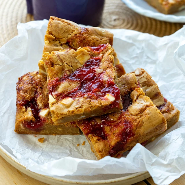 Strawberry White Chocolate Blondies