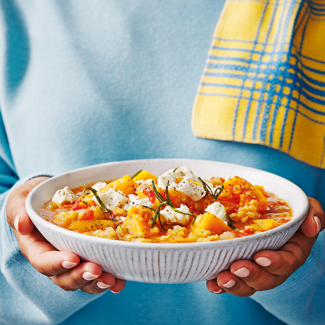 Squash and Rosemary Lentils