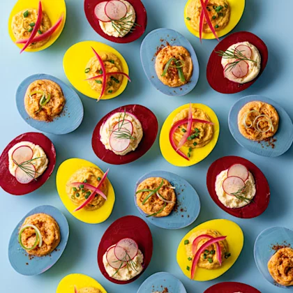 Mix-and-match Coloured Devilled Eggs