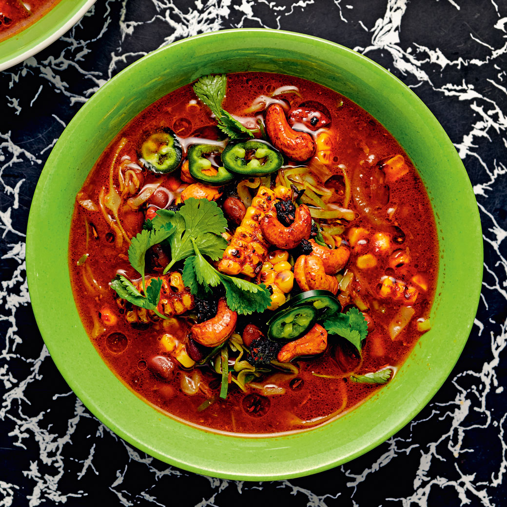 Cocoa-spiced Sweetcorn and Black Bean Soup