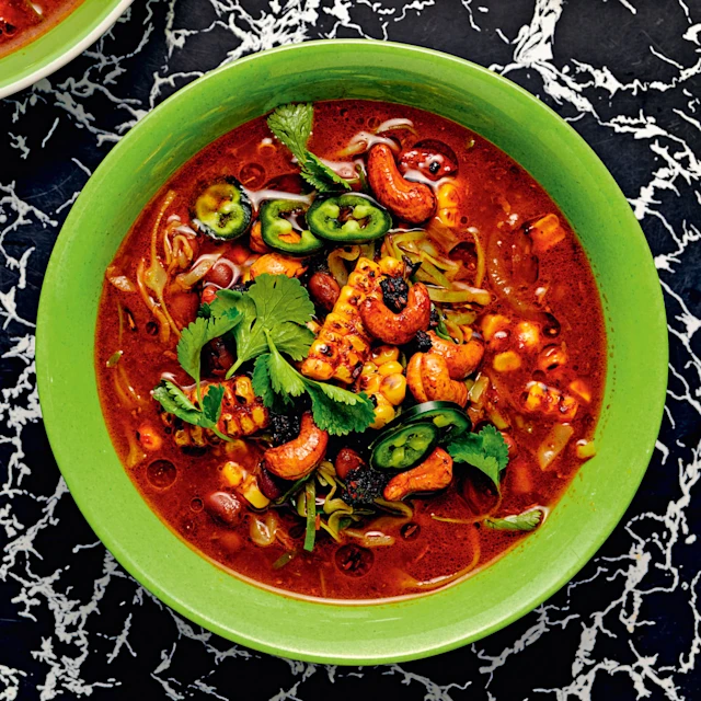 Cocoa-spiced Sweetcorn and Black Bean Soup