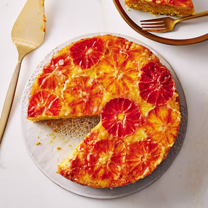 Vegan Upside-down Blood Orange Polenta Cake