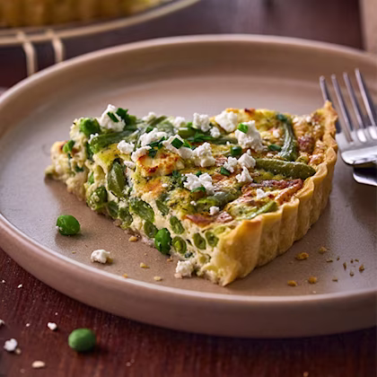 Green Bean, Pea and Feta Quiche