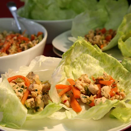 Chinese Chicken Served with Iceberg Lettuce