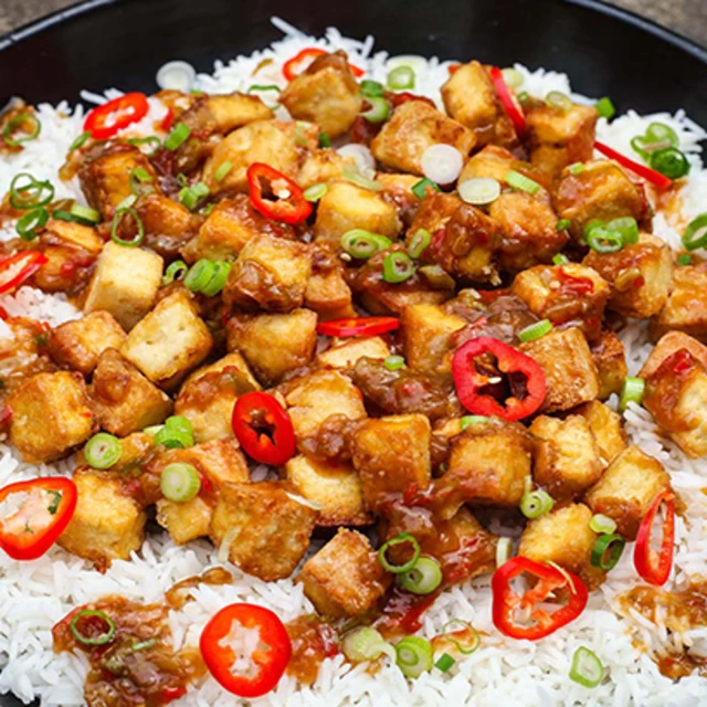 Crispy Sesame Tofoo with Sticky Sauce