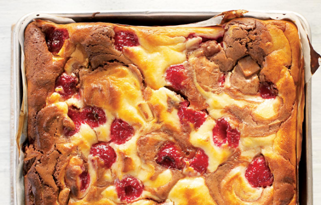 Green & Black’s Chocolate & Raspberry Cheesecake Brownies