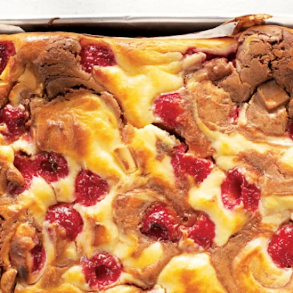 Green & Black’s Chocolate & Raspberry Cheesecake Brownies