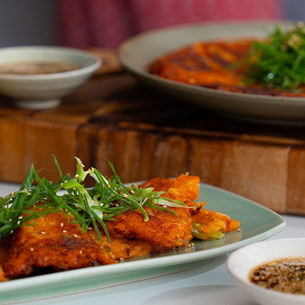 Truly Delectable Kimchi and Sausage Pancakes