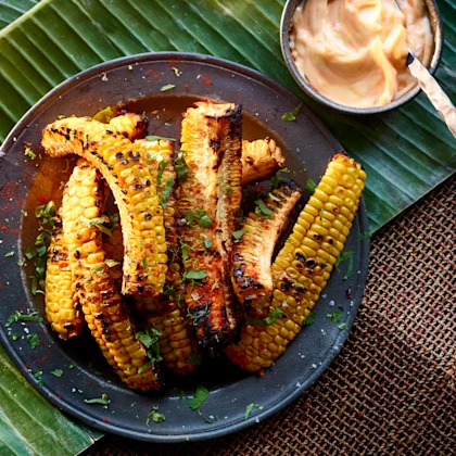 Corn Ribs with Spicy Mayo