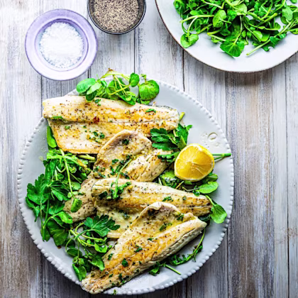Pan-fried Sea Bass with Lemon and Parsley Honey Butter