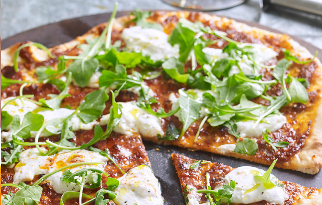 'Nduja Pizza with Burrata and Rocket