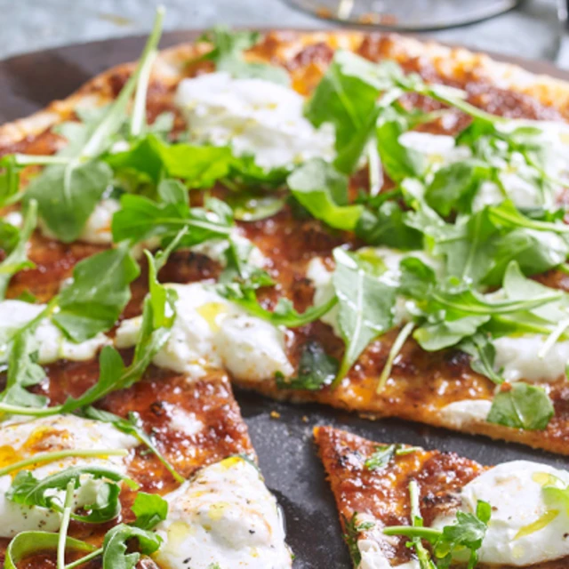 'Nduja Pizza with Burrata and Rocket