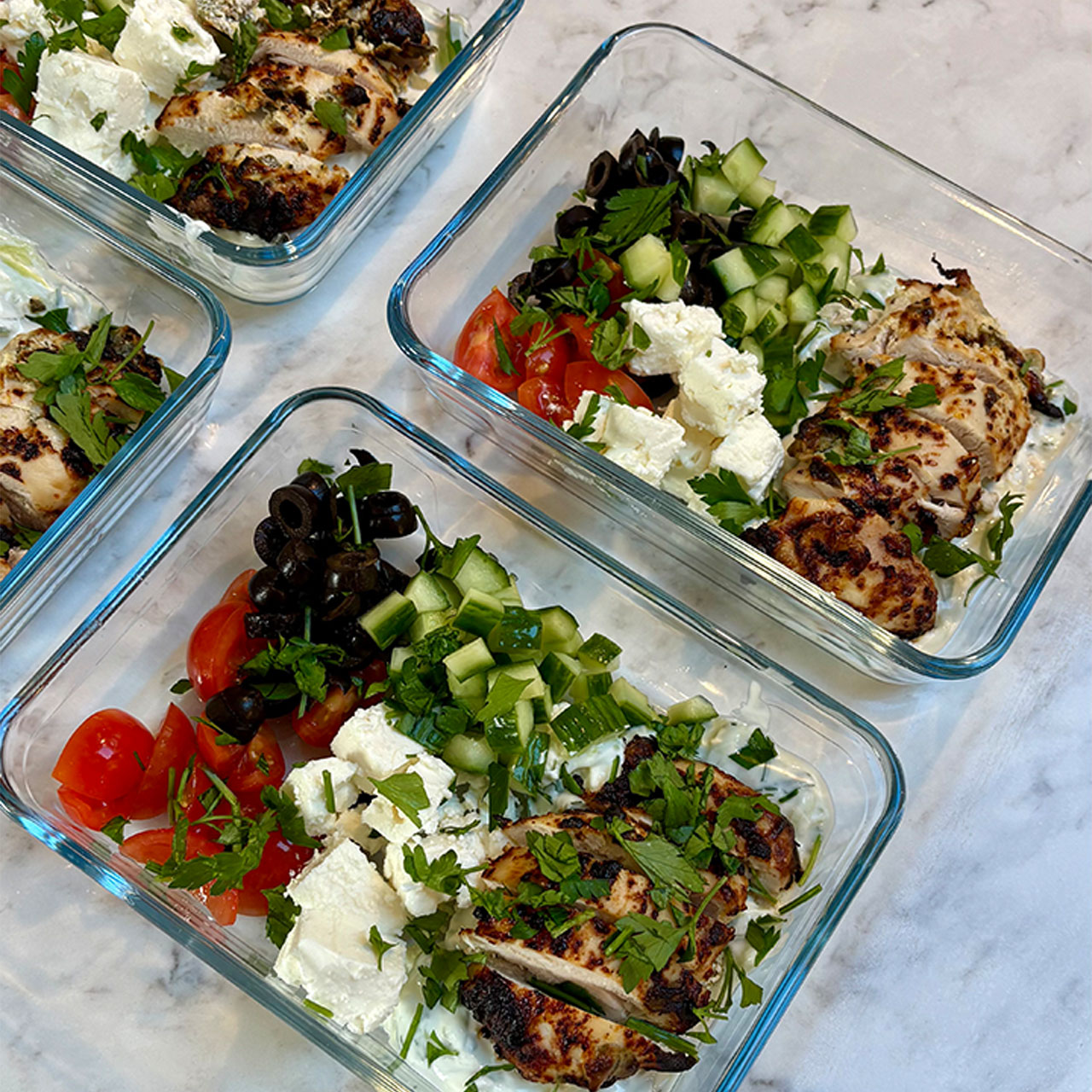 Greek Chicken and Salad Meal Prep