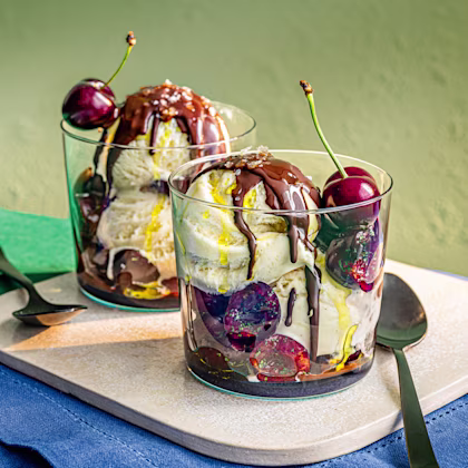 Cherry, Chocolate and Olive Oil Sundae