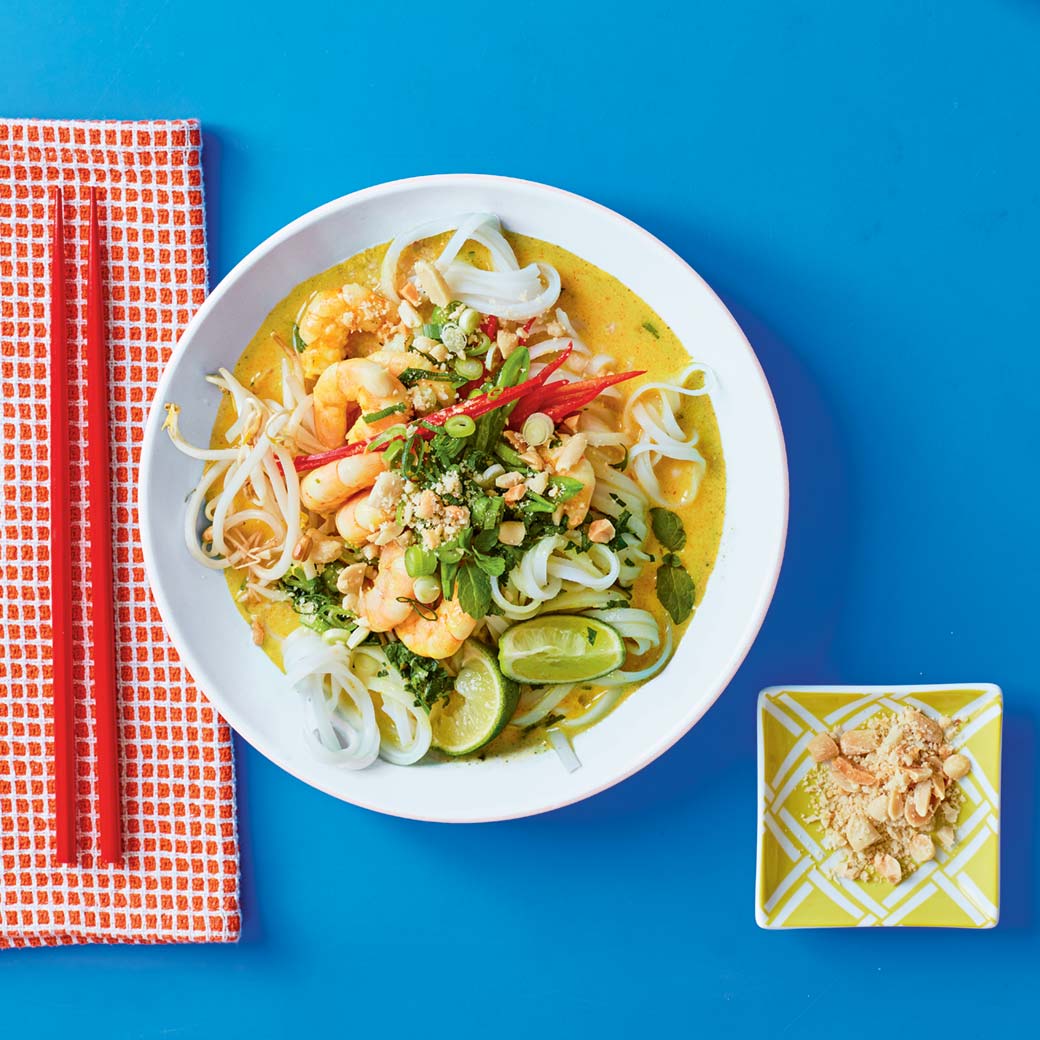 Coconut prawn laksa