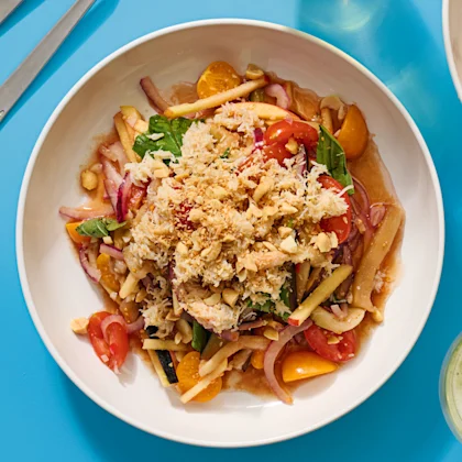 Sweet and Sour Aubergine and Crab Salad