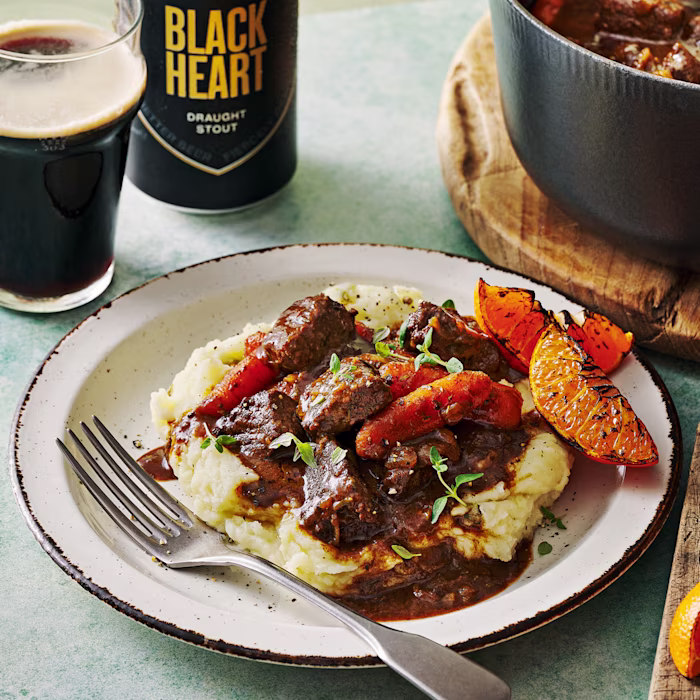 Beef and Stout Stew with Charred Tangerines