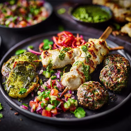 Chicken, Halloumi and Lamb Tandoori Grill Feast