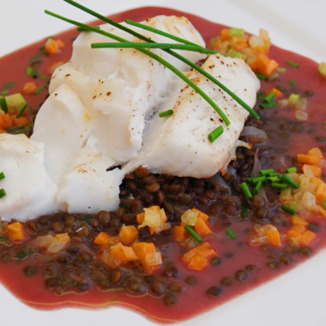 Cod with Puy Lentils