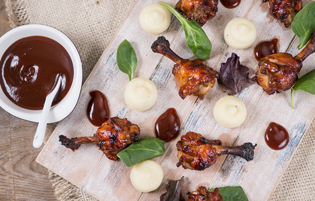 Gourmet Pulled Chicken Wings with Posh Mash & BBQ Sauce