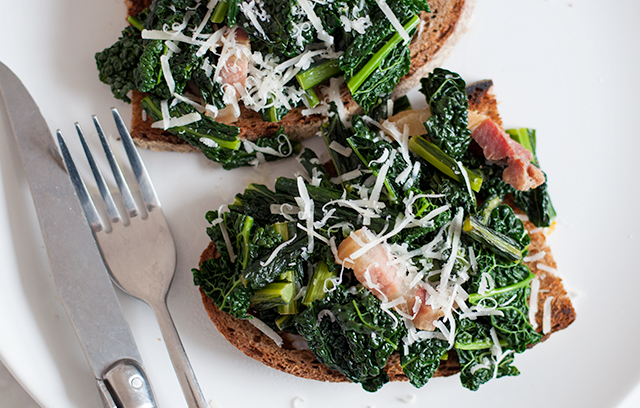 Cavolo Nero and Pancetta Crostini
