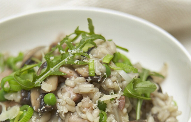 Mushroom, Bacon & Pea Risotto