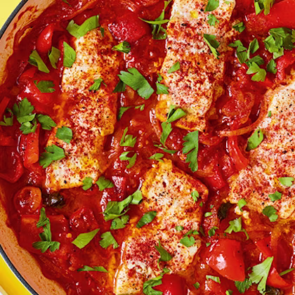Spanish Red Pepper Stew with Haddock