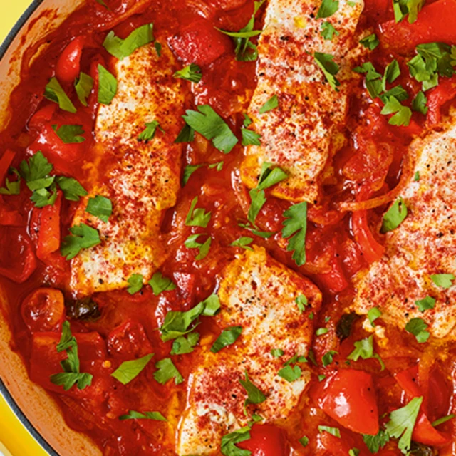 Spanish Red Pepper Stew with Haddock
