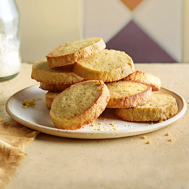 Gram Flour Shortbread with Fennel and Rosemary