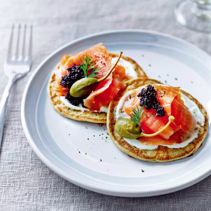 Potato Blinis with Salmon