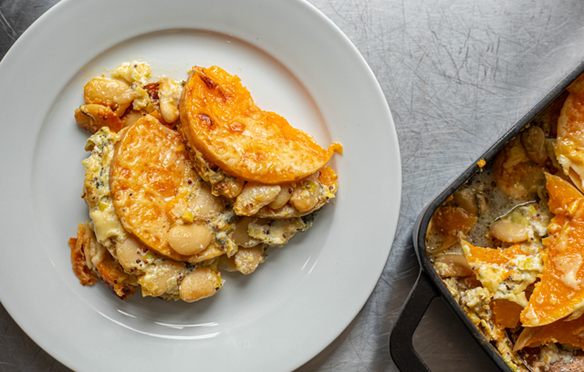 Cheesy Butternut Squash Gratin