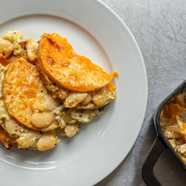 Cheesy Butternut Squash Gratin