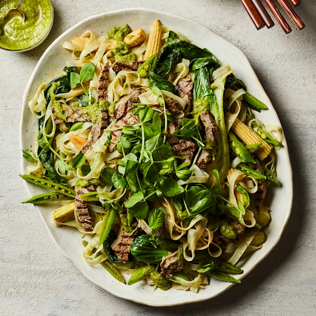 Steak and Chimichurri Noodles