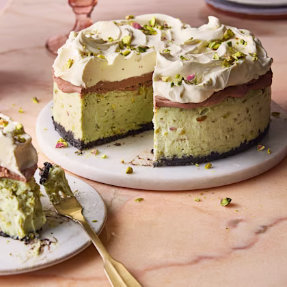 Baked Pistachio Cheesecake