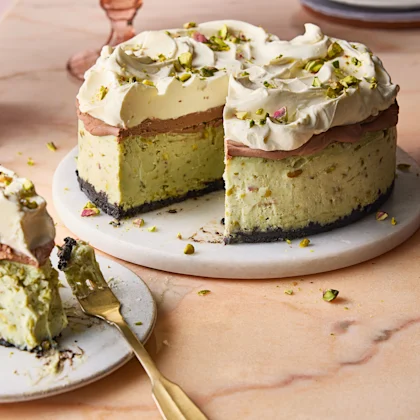 Baked Pistachio Cheesecake